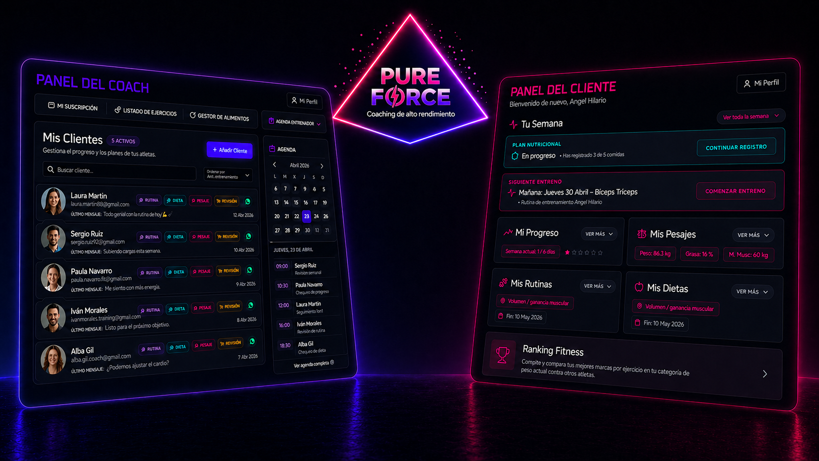 Pure Force Dashboard Preview
